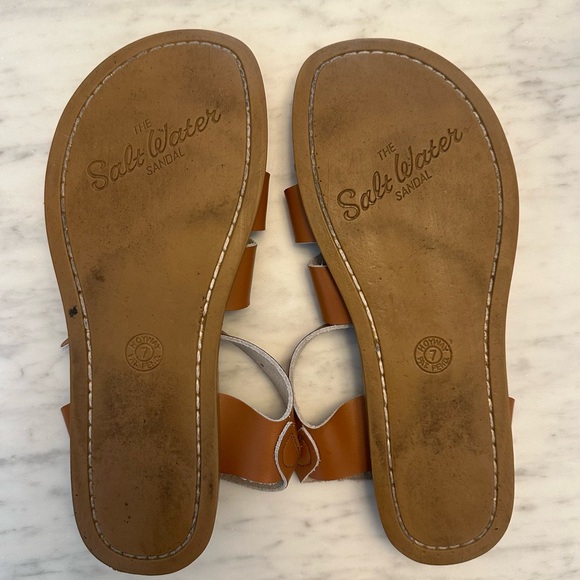 Salt Water Brown Leather Sandals Youth 7 (Women’s size 9) - Picture 5 of 8